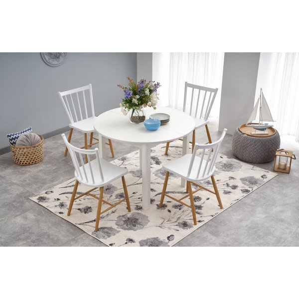 Berivan spisebord 102-142 cm - Hvit