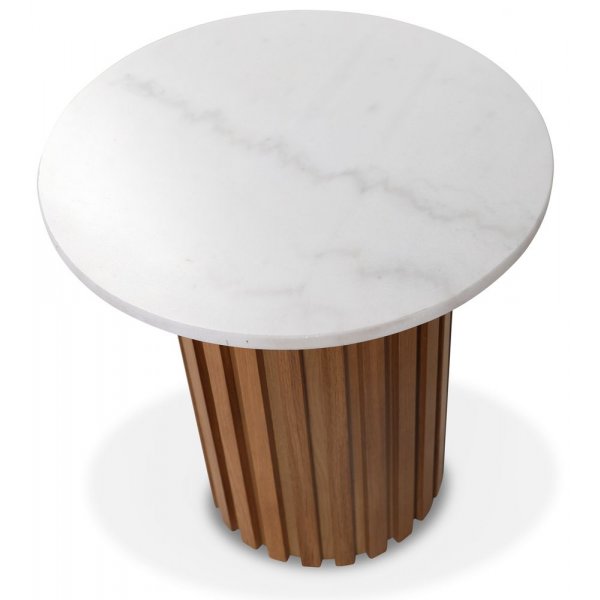 Matisse rundt lampebord - Eik (Lameller) / Marmor Matisse rundt lampebord - Eik (Lameller) / Marmor