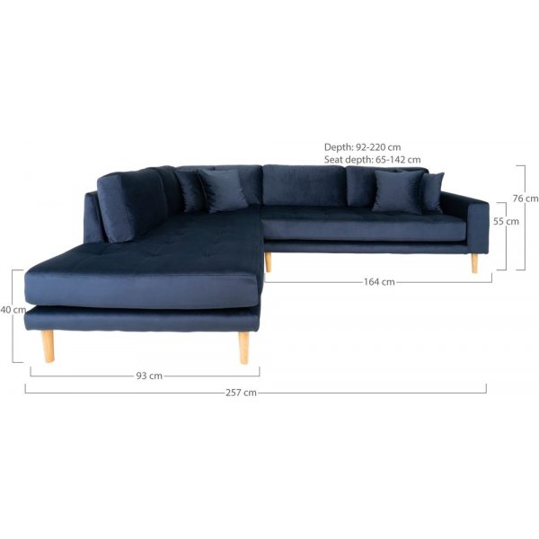 Lido Hjrnesofa med pen finish - Bl