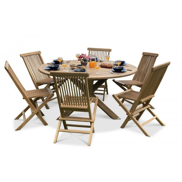 Edsta rundt spisebord 150 cm - Teak + Treolje til møbler Edsta rundt spisebord 150 cm - Teak + Treolje til møbler