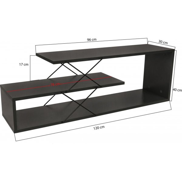 Zigzag mediebenk - Antrasitt Zigzag mediebenk - Antrasitt