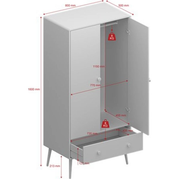 Gaia garderobe - Hvit