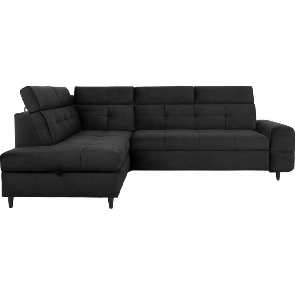 Matras hjørnesovesofa med åpen ende venstre - Sort Matras hjørnesovesofa med åpen ende venstre - Sort