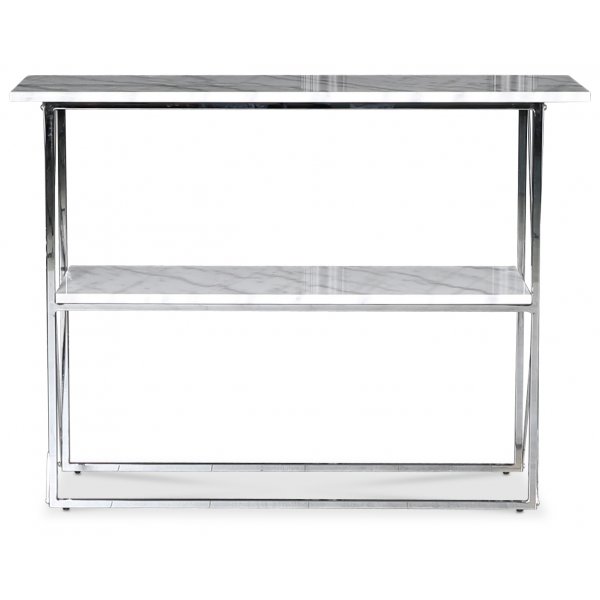 Paladium konsollbord - Krom / Ekte lys marmor Paladium konsollbord - Krom / Ekte lys marmor
