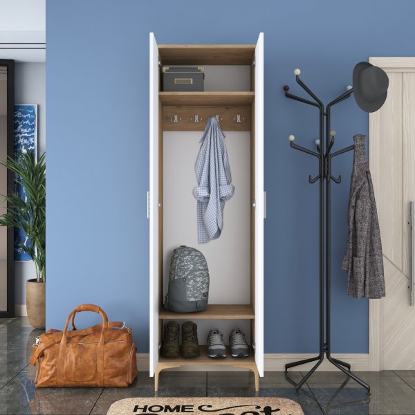 Esa garderobe - Valnøtt/hvit Esa garderobe - Valnøtt/hvit