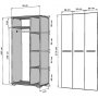 Asimo garderobeskap 90 x 45 x 183 cm - Hvit