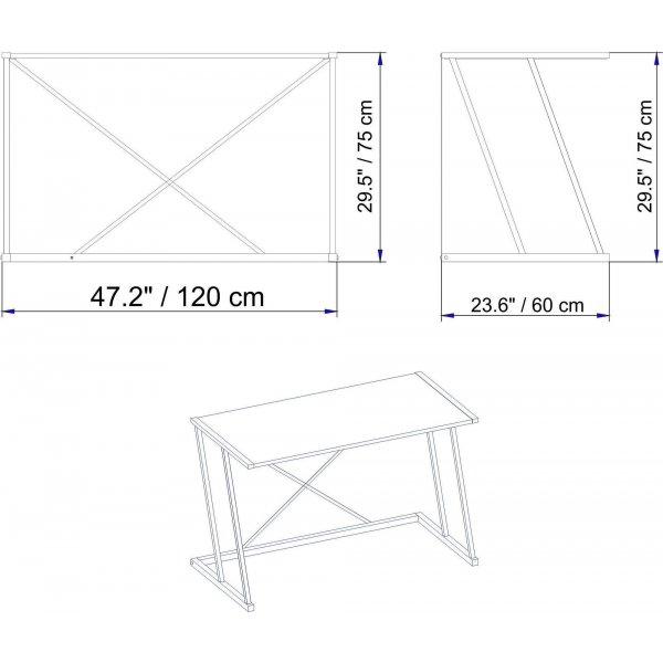 Anemone skrivebord - Hvit/gull Anemone skrivebord - Hvit/gull