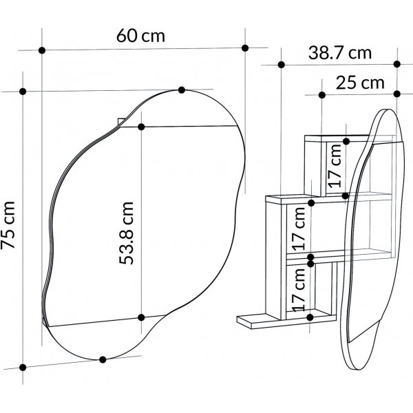 Skyspeil - Carrara marmor Skyspeil - Carrara marmor