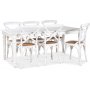 Paris spisegruppe 180 cm bord hvit+ 6 st hvite Gaston spisestoler