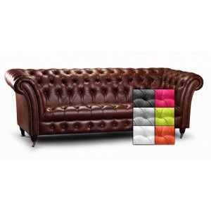 Chesterfield Tsar 3-seters stoffsofa - alle farger!