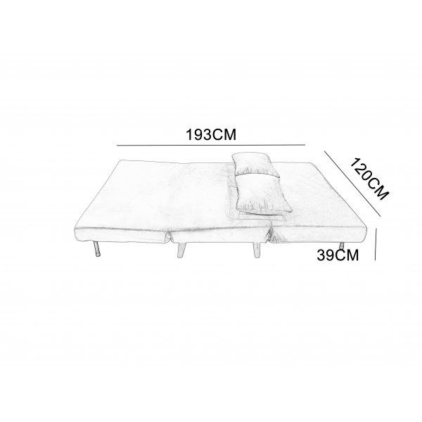 Sovesofa Helsingborg - Lys grå fløyel | 193 cm Sovesofa Helsingborg - Lys grå fløyel | 193 cm