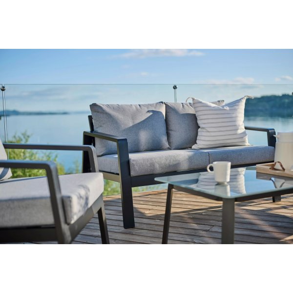 Clyde loungegruppe - Svart + Tekstilrens for møbler Clyde loungegruppe - Svart + Tekstilrens for møbler