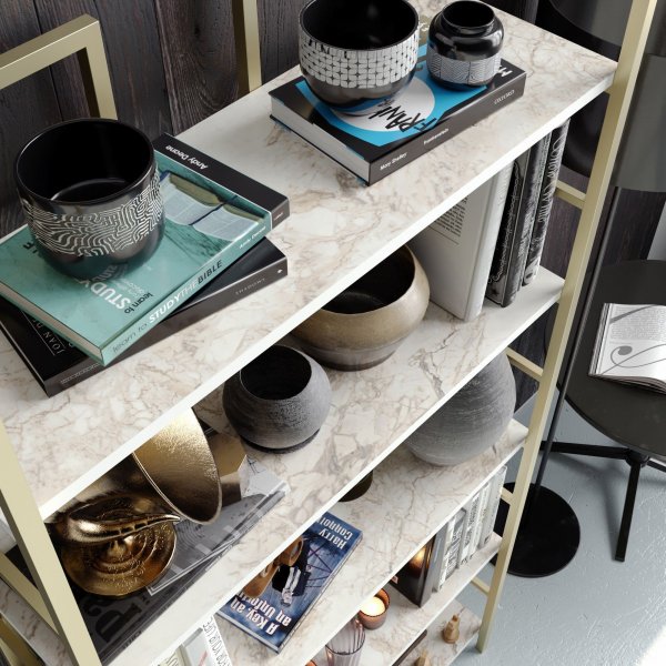 Tinleys bokhylle - Gull/hvit