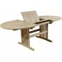 Salt utespisegruppe. Ovalt bord p 150-210 cm med 6 spisestoler - Gr teak