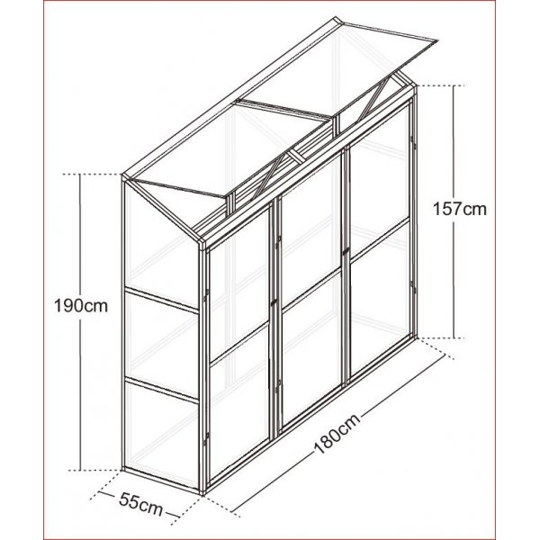 Veggdrivhus Atlas - 0,9 m² + Veggdrivhus Atlas - 0,9 m² +