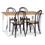 Fr spisegruppe; spisebord 140x90 cm - Hvit / oljet eik med 4 stk Danderyd No.18 stoler Svart