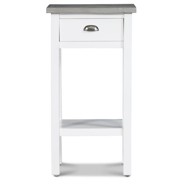 Nattbord Hugo - Hvit/betong + Flekkfjerner for mbler