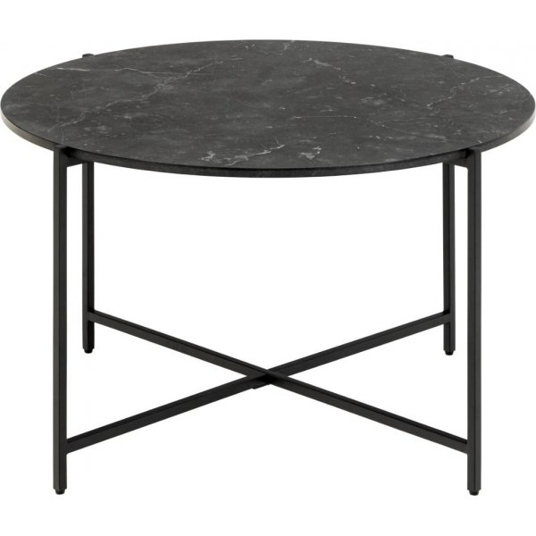 Lamoine salongbord Ø70 cm - Svart marmorlook Lamoine salongbord Ø70 cm - Svart marmorlook