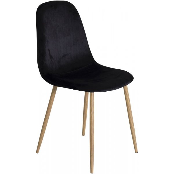 Spisestol Lara - Eikimitation / Svart Flyel