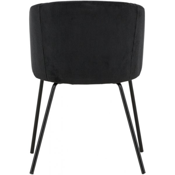 Berit spisestol - Sort kordflyel
