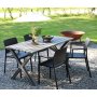 Spisegruppe Scottsdale: 150 cm grtt trebord inkludert 4 stk. Alafors stablebare karmstoler