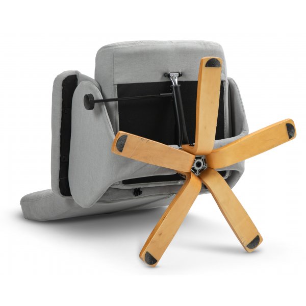 Duva justerbar lenestol inkl. fotskammel med oppbevaring - Grå stoff med treben Duva justerbar lenestol inkl. fotskammel med oppbevaring - Grå stoff med treben