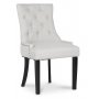 Paris spisegruppe hvitt bord med 4 Tuva Eastport stoler i beige stoff