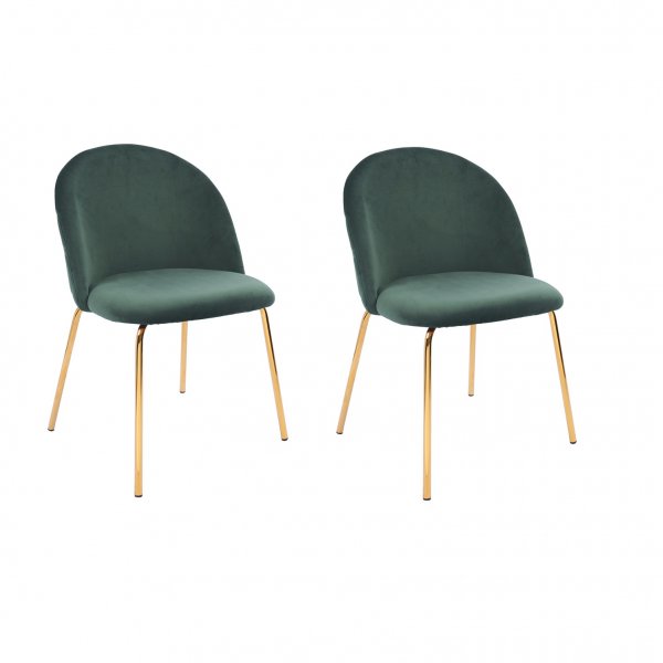 Plaza velvet stol - Grnn / messing
