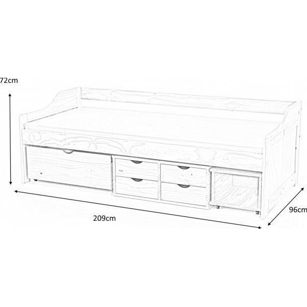 Viktor sengeramme 90x200 cm - Furu Viktor sengeramme 90x200 cm - Furu