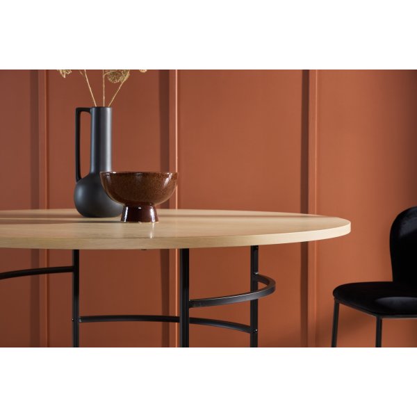 København spisebord Ø140 cm - Whitewash/sort København spisebord Ø140 cm - Whitewash/sort