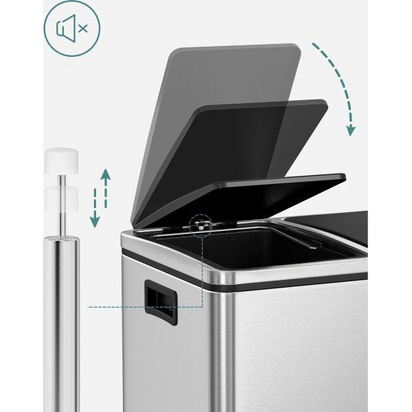 Daloa søppelbøtte 35 l - Sølv/sort Daloa søppelbøtte 35 l - Sølv/sort