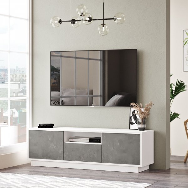 Luvio mediebenk 3 - Slv/hvit