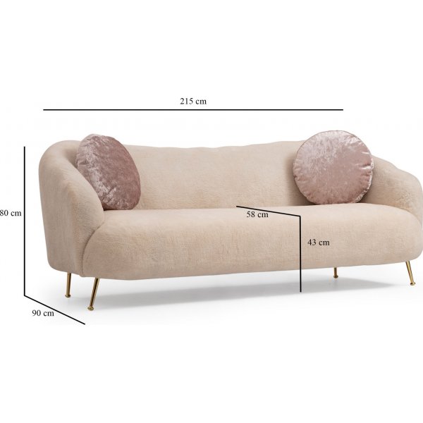 Isolde 3-seters sofa - Beige Isolde 3-seters sofa - Beige