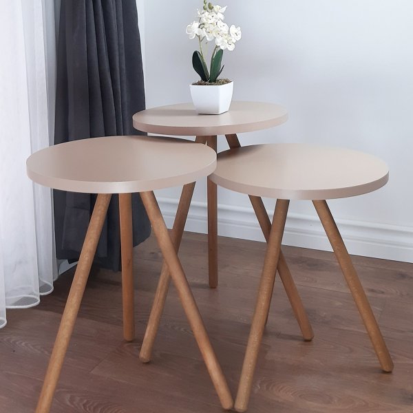 Trippel batch bord �34 cm - Cappuccino