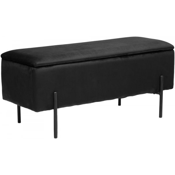 Watford-benk med lagring - svart