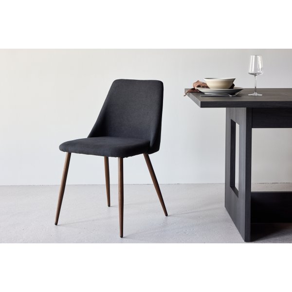 Spisestol Night i svart lin - mokka st�lben
