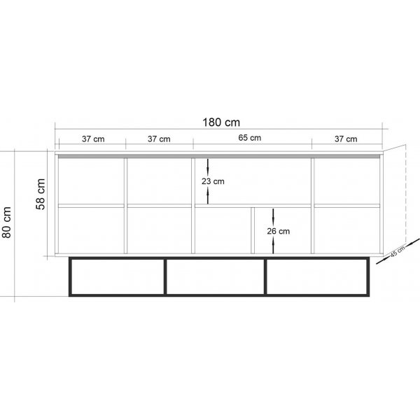 Quantum Medula skjenk - Furu/sort/mnster