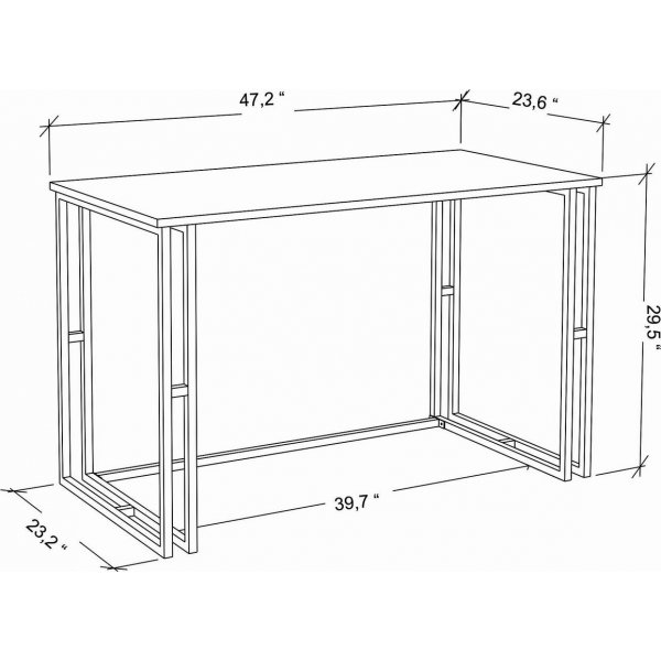 Kane skrivebord 120 x 60 cm - Sort/antrasitt Kane skrivebord 120 x 60 cm - Sort/antrasitt