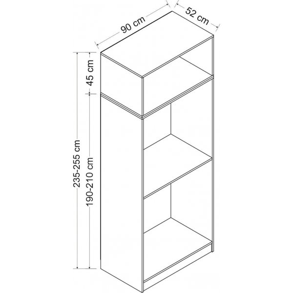 Larett garderobe med overskap, 90 cm - Hvit Larett garderobe med overskap, 90 cm - Hvit