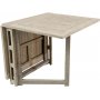 Salt utespisegruppe, klaffbord p 140 cm med 4 spisestoler med armlener - Gr teak