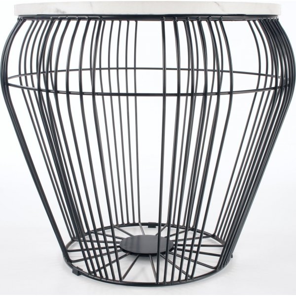 Grande salongbord Ø56 cm - Hvit marmor/svart Grande salongbord Ø56 cm - Hvit marmor/svart