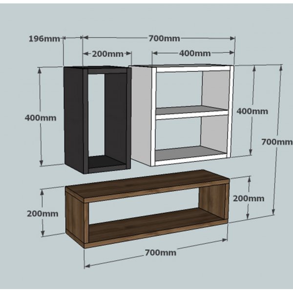 Echelon vegghylle - Hvit/antrasitt/valnøtt Echelon vegghylle - Hvit/antrasitt/valnøtt