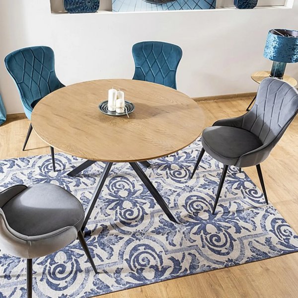 Aster spisebord 120 cm - Eik/sort