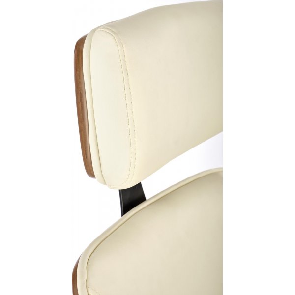 Skrivebordsstol i valnøtt/kremfarget øko-skinn Skrivebordsstol i valnøtt/kremfarget øko-skinn