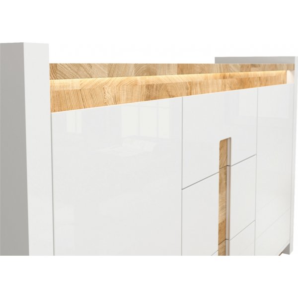 Alameda skjenk 172 cm - Hvit/eik