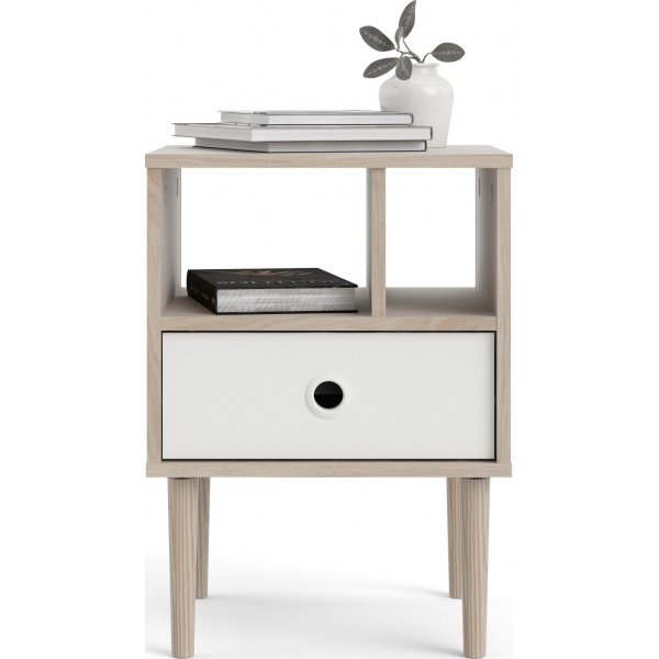 Rome nattbord - Hickory/hvit