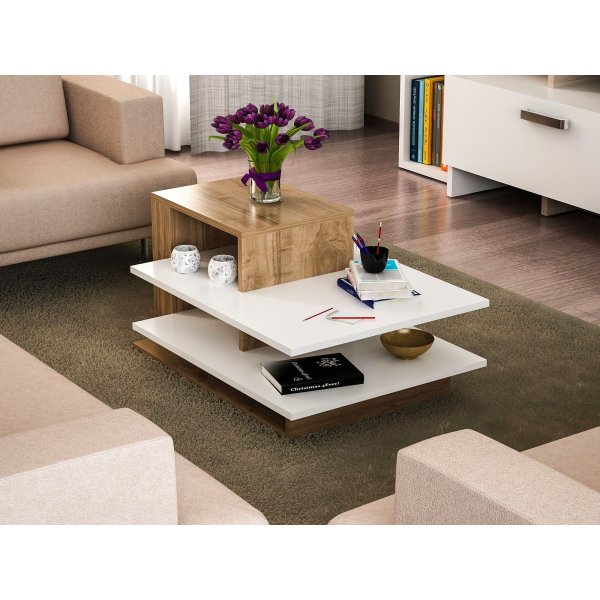 Venus salongbord - Hvit/valnøtt Venus salongbord - Hvit/valnøtt