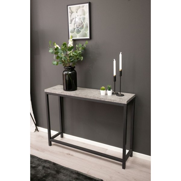 Avlastningsbord Charlotte - Svart / Betongimitasjon