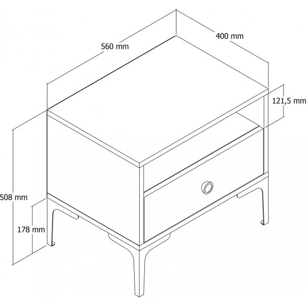 Lisboa nattbord - Hvit Lisboa nattbord - Hvit