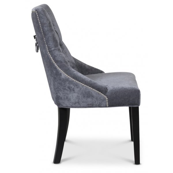 Tuva Europa - Spisestol med håndtak (fløyel grå/svart) Tuva Europa - Spisestol med håndtak (fløyel grå/svart)
